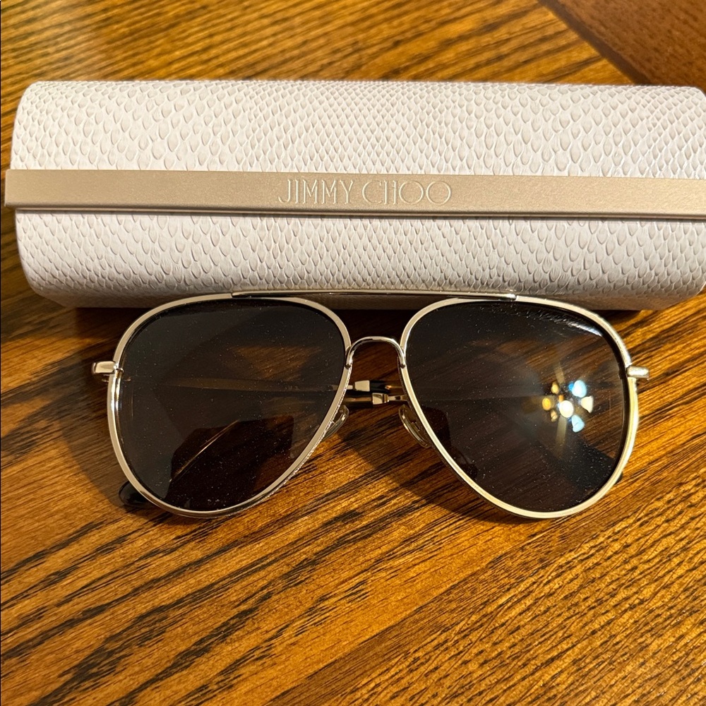 Jimmy Choo Gold and Brown Sunglasses